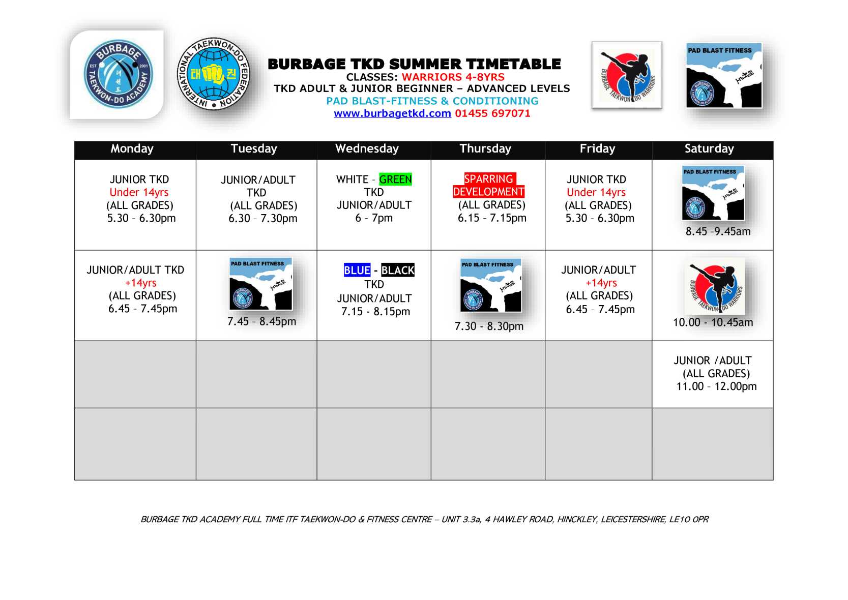 SUMMER TIMETABLE 2026